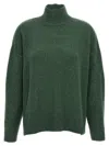 Victoria Beckham Cut-out Back Detail Knit Turtleneck In Green