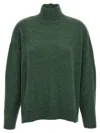 Victoria Beckham Cut-out Back Detail Knit Turtleneck In Green