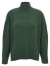 Victoria Beckham Cut-out Back Detail Knit Turtleneck In Green