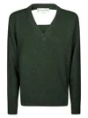 Victoria Beckham Maglia Scollo V Melamge In Green