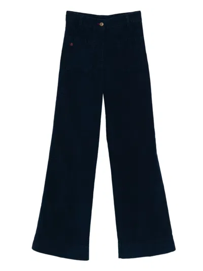Victoria Beckham Corduroy Front-pocket Trousers In Black