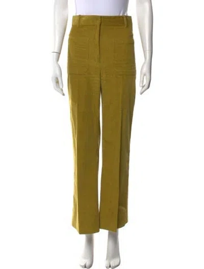 Pre-owned Victoria Beckham Corduroy Wide Leg Pants In Green