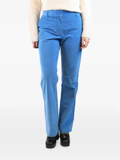 Pre-owned Victoria Beckham Corduroy-effect Trousers In Blue