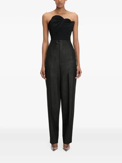 Victoria Beckham Corset-style Trousers In Black