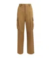 Victoria Beckham Tan Relaxed Cargo Trousers In Beige