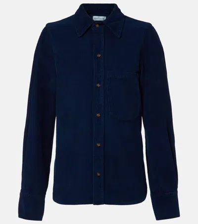 Victoria Beckham Cotton Corduroy Shirt In Blue