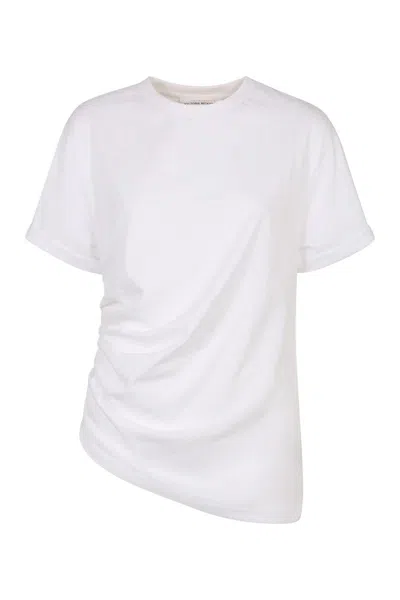 Victoria Beckham Asymmetrical White Cotton T-shirt