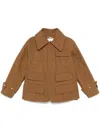Victoria Beckham Cotton Jacket In Brown