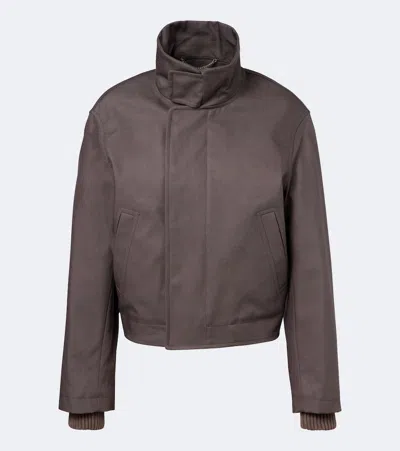 Victoria Beckham Cotton Jacket In Gray