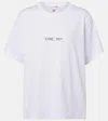 Victoria Beckham White Crewneck T-shirt With Slogan Print On The Front In Cotton Woman