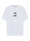 Victoria Beckham Graphic Print Crew Neck Short Sleeve Top In White