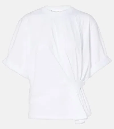 Victoria Beckham Inverted-pleats Cotton T-shirt In White