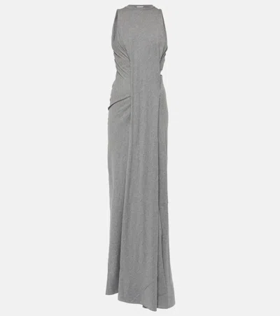 Victoria Beckham Cotton Maxi Dress In Grey