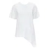Victoria Beckham Cotton Polyester Insert Asymmetric T-shirt In White