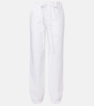 Victoria Beckham Cotton Poplin Tapered Pants In White