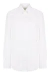 Victoria Beckham Cotton Shirt With Front Pocket And Long Sleeves In White