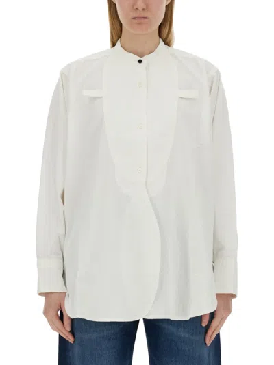 Victoria Beckham Pintuck Cotton-poplin Shirt In White
