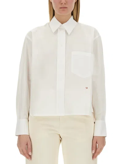 Victoria Beckham Button-front Shirt With Pleated Detail In White