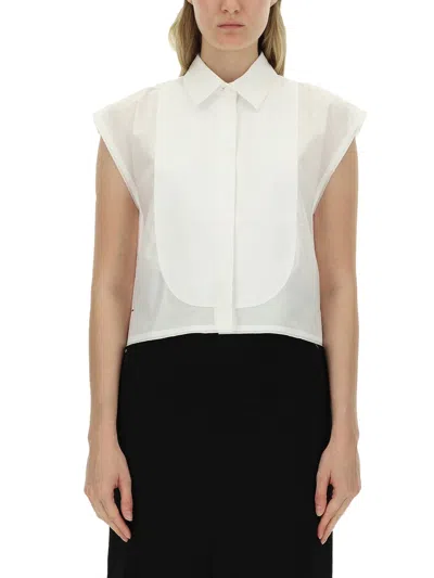 Victoria Beckham Panel-detail Sleeveless Shirt In White