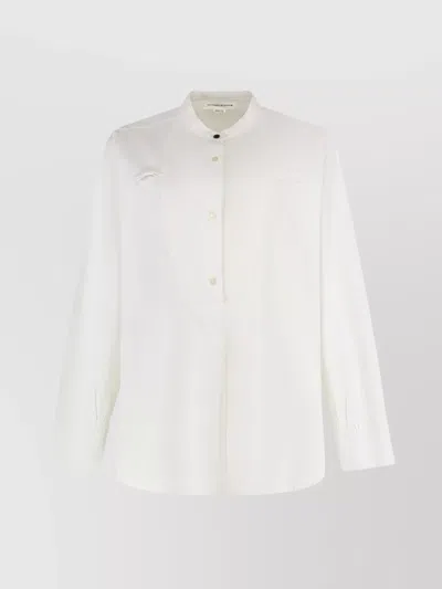 Victoria Beckham Cotton Shirt With Buttoned Cuffs And Chest Pocket