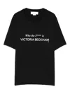 Victoria Beckham Printed Cotton Jersey T-shirt In Black