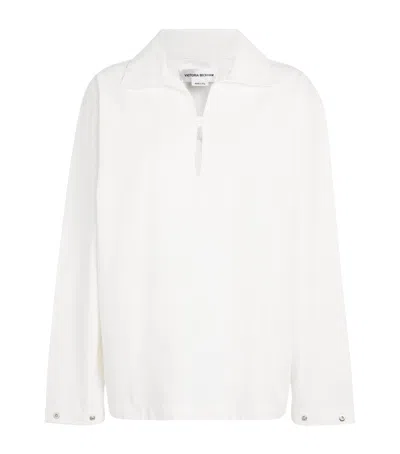 Victoria Beckham Cotton Tab-detail Top In White