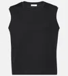 Victoria Beckham Boxy Sleeveless T-shirt In Black