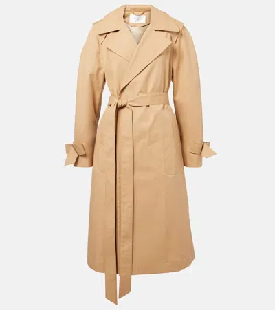 Victoria Beckham Cotton Trench Coat In Beige