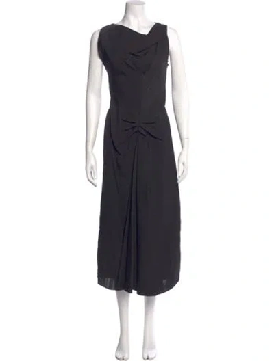 Pre-owned Victoria Beckham Cowl Neck Long Dress In Gray
