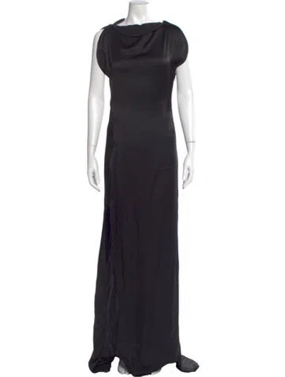 Pre-owned Victoria Beckham Cowl Neck Long Dress W/ Tags In Black