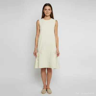 Pre-owned Victoria Beckham Cream Tiered Cotton Blend Cloqué Mini Dress Xs In White