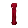 Victoria Beckham Womens Gathered Draped-sleeve Satin Maxi Dress Rose