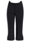 Victoria Beckham Buttoned Cuff Cropped Wool Trousers In Black