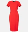 Victoria Beckham T-shirt Fitted Midi Dress With Back Zipper In Red