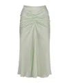 Victoria Beckham Crepe Midi Skirt In Green
