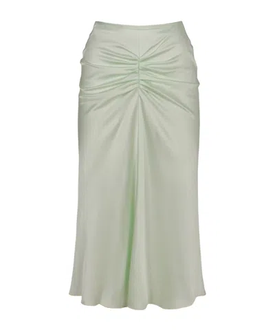 Victoria Beckham Crepe Midi Skirt In Green