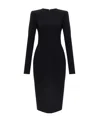 Victoria Beckham Fitted Long Sleeve T-shirt Dress In Black