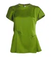 Victoria Beckham Draped Pleat Detail Top In Green