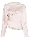 Victoria Beckham Crepe Satin Blouse In 粉色