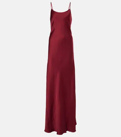 Victoria Beckham Crêpe Satin Gown In Red