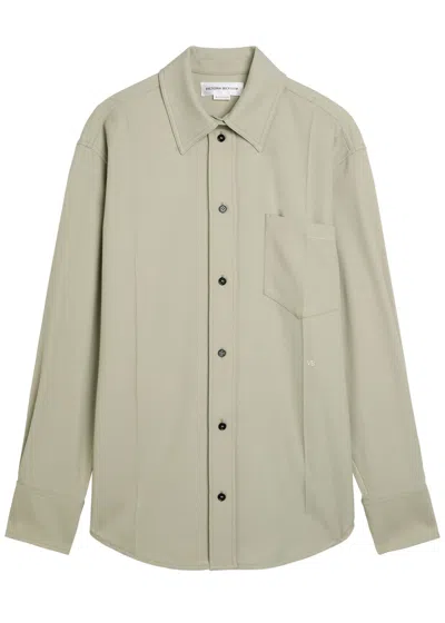Victoria Beckham Crepe Shirt In Gray