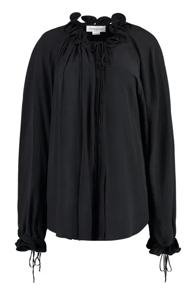 Victoria Beckham Crêpe-silk Blouse In Black