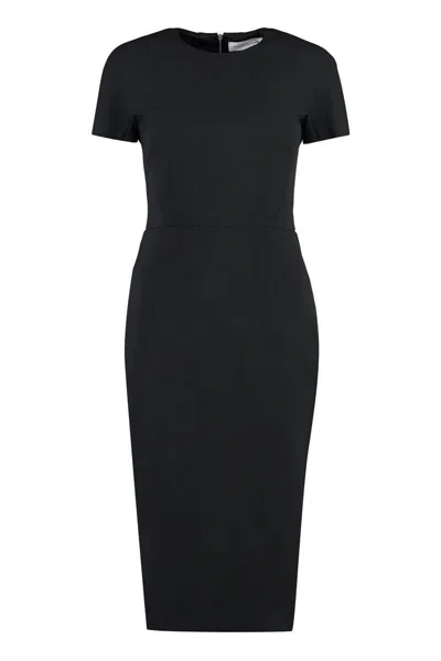 Victoria Beckham Crepe T-shirt Dress In Black