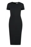 Victoria Beckham Crepe T-shirt Dress In Black