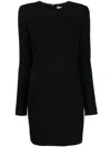 Victoria Beckham Fitted Mini Dress With Shoulder Pads In Black