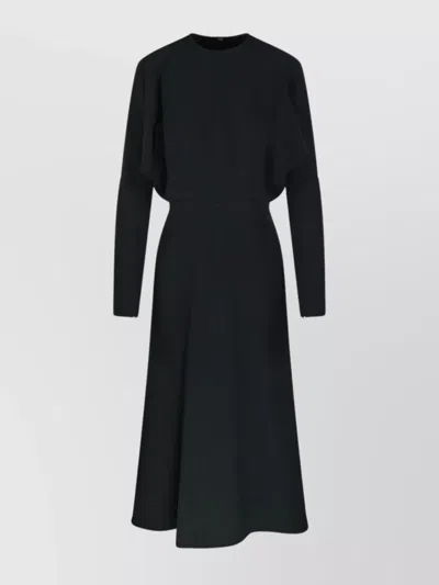 Victoria Beckham Crew Neck Dolman Midi Dress In Black