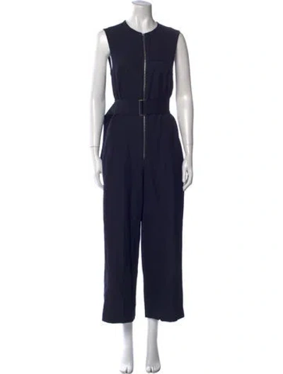 Pre-owned Victoria Beckham Crew Neck Jumpsuit In Blue