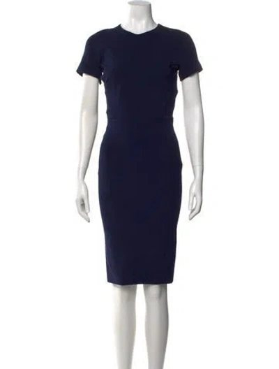 Pre-owned Victoria Beckham Crew Neck Knee-length Dress In Black
