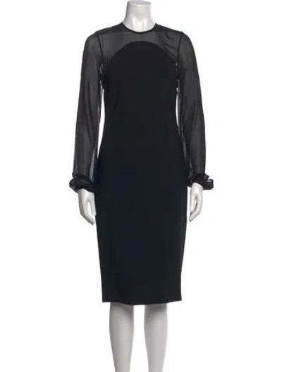 Pre-owned Victoria Beckham Crew Neck Knee-length Dress In Black