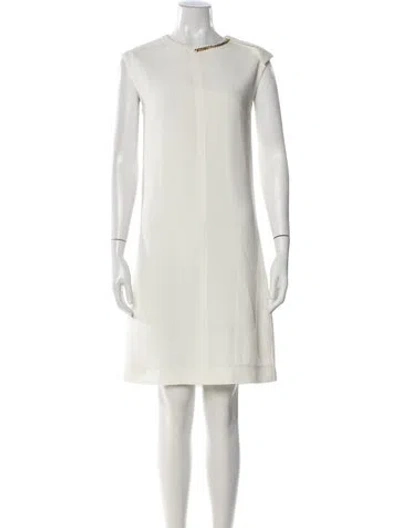 Pre-owned Victoria Beckham Crew Neck Knee-length Dress In Neutral